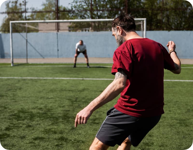 Football players on field